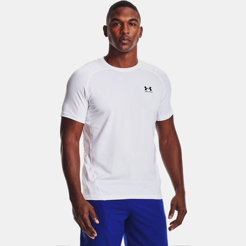 Under Armour Men's HeatGear® Fitted Short Sleeve White / Black XS